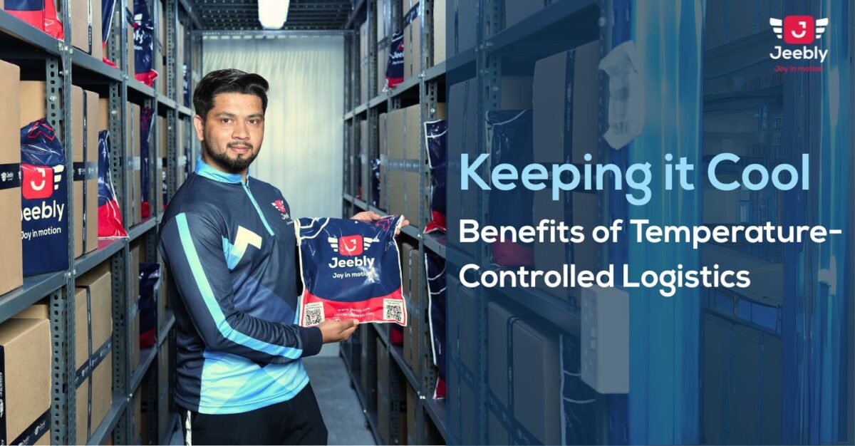 A Jeeby driver in temperature controlled warehouse