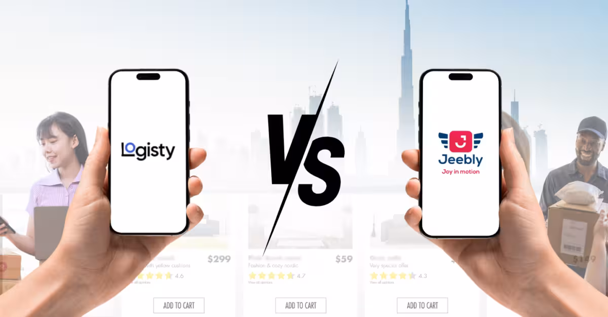 Logisty vs Jeebly comparison for UAE eCommerce delivery, last-mile logistics and courier services
