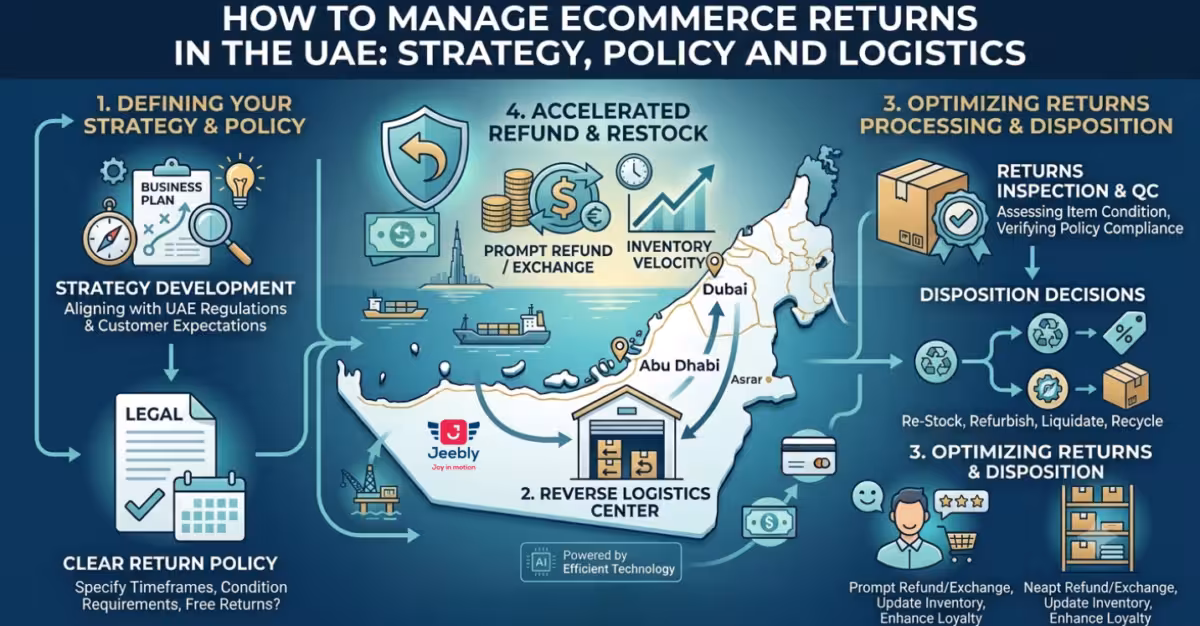 How to manage eCommerce returns in the UAE with reverse logistics, return policies, refunds and inventory restocking